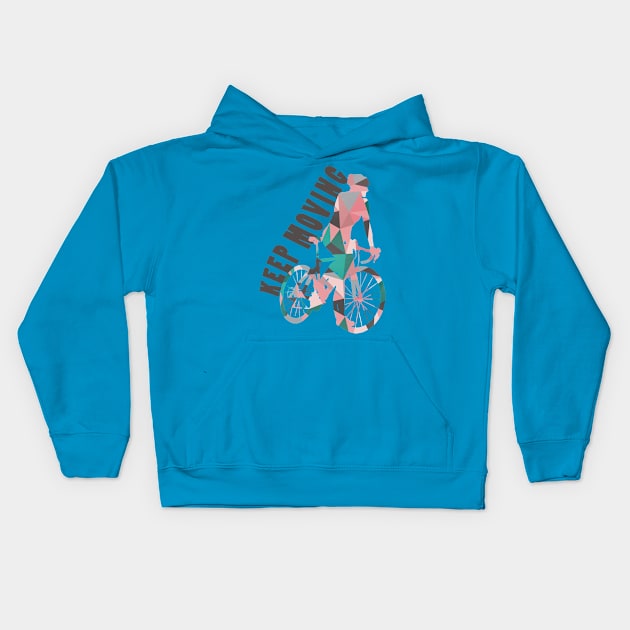 Keep Moving Geometric Kids Hoodie by LaarniGallery